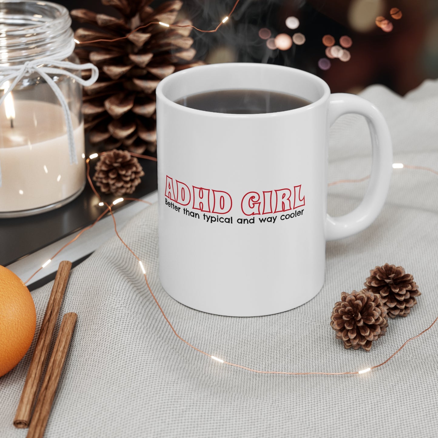 ADHD GIRL Pink Power & Zero Chill – 11oz Mug